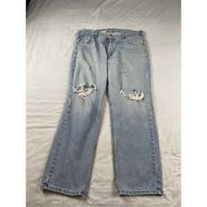 Carhartt B18 STW Traditional Fit Jeans Mens‎ 38x30 Blue Fair Distressed Ripped